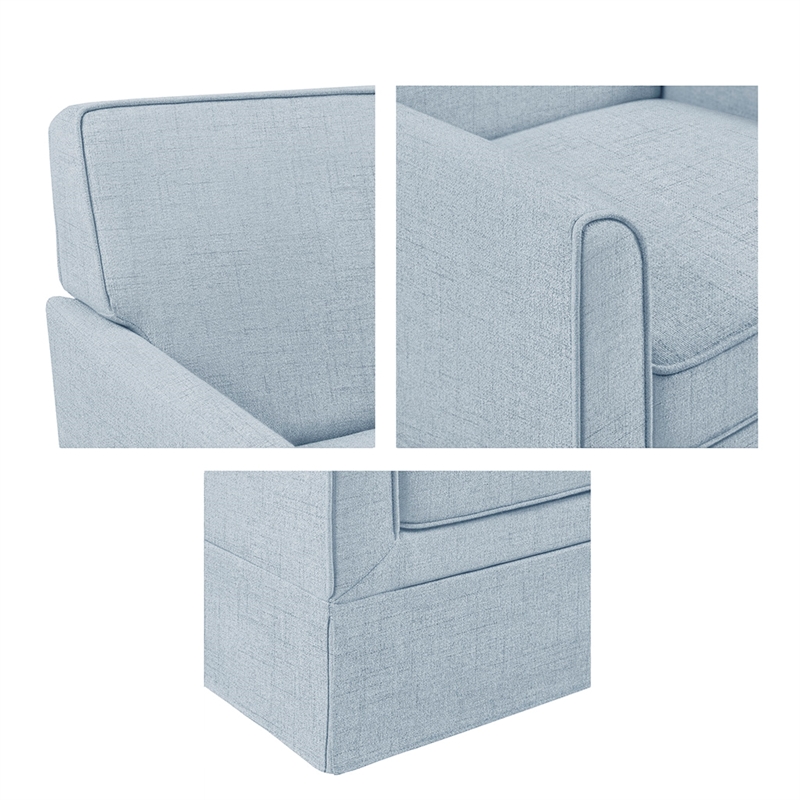 Olliix 510 Design Paula Arm Chair Wood/Plywood/Fabric in Light Blue