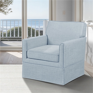 Olliix 510 Design Paula Arm Chair Wood/Plywood/Fabric in Light Blue