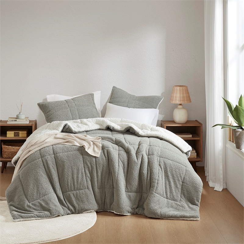 Olliix Madison Park Wynne Full/Queen Comforter Mini Set Polyester in Grey