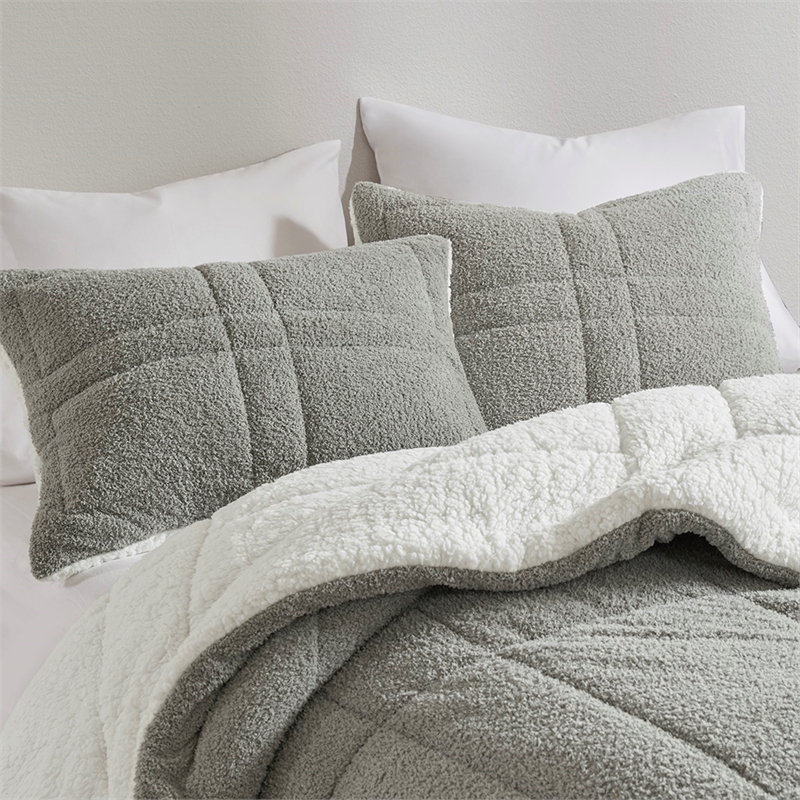 Olliix Madison Park Wynne Full/Queen Comforter Mini Set Polyester in Grey