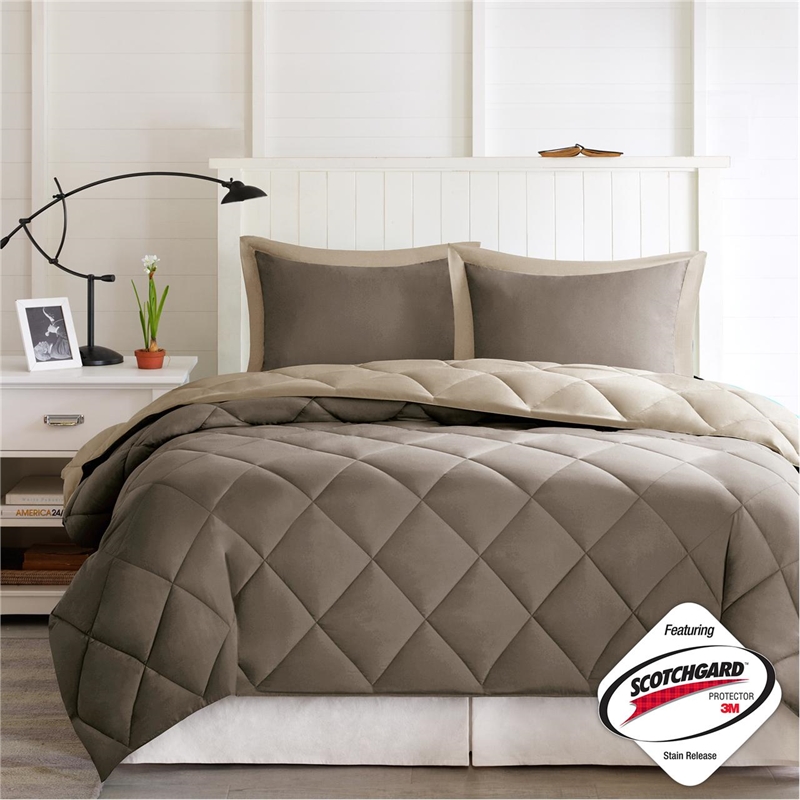 Olliix Madison Park Larkspur Twin/Twin XL Comforter Mini Set in Brown/Sand