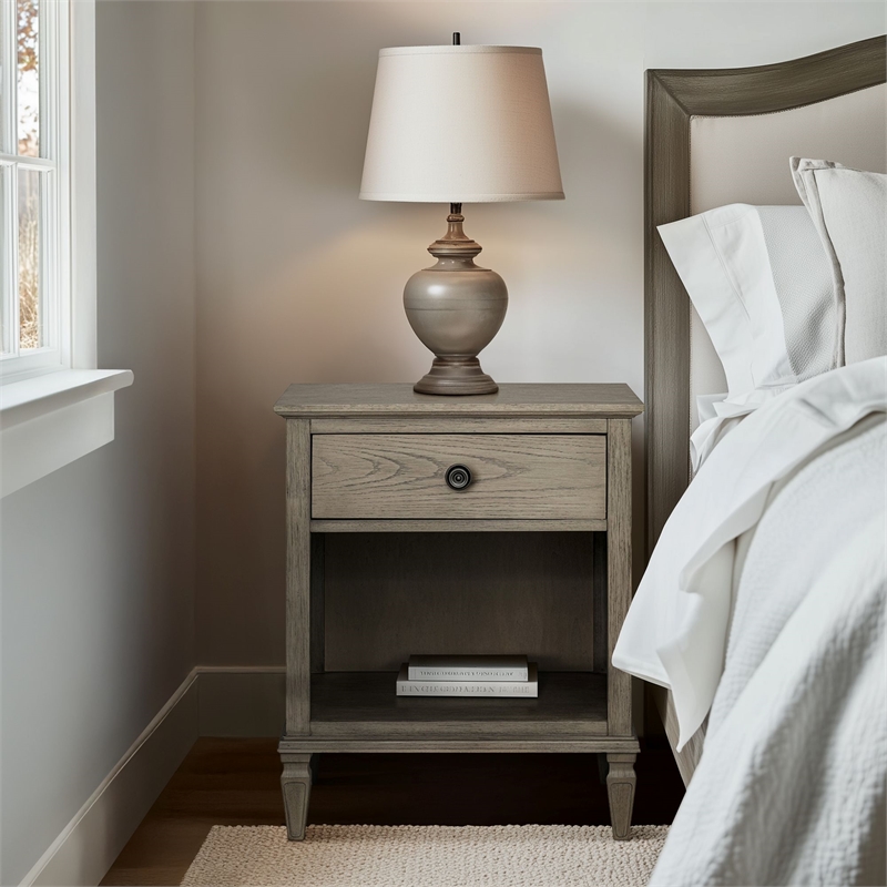 Olliix Madison Park Signature Victoria MDF/Wood Nightstandin Reclaimed Grey