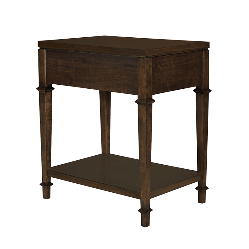 Olliix Martha Stewart Kenna MDF/Wood/Metal Nightstand in Dark Coffee