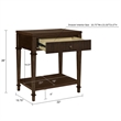 Olliix Martha Stewart Kenna MDF/Wood/Metal Nightstand in Dark Coffee