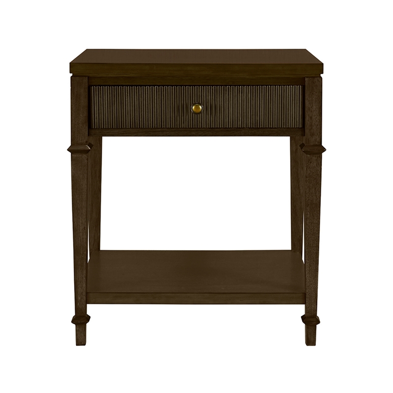 Olliix Martha Stewart Kenna MDF/Wood/Metal Nightstand in Dark Coffee