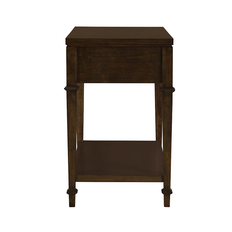 Olliix Martha Stewart Kenna MDF/Wood/Metal Nightstand in Dark Coffee