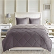 Olliix Madison Park Larkspur Twin/Twin XL Comforter Mini Set in Charcoal/Grey