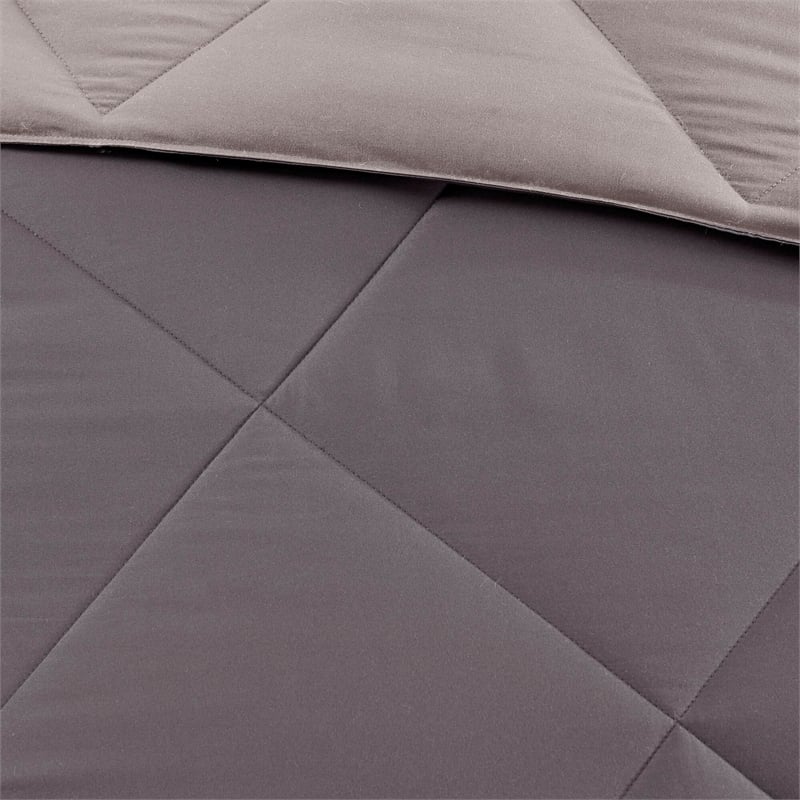 Olliix Madison Park Larkspur Full/Queen Comforter Mini Set in Charcoal/Grey