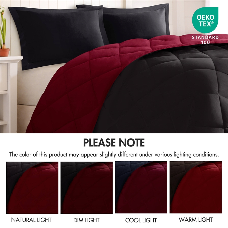 Olliix Madison Park Larkspur King/Cal King Comforter Mini Set in Red/Black