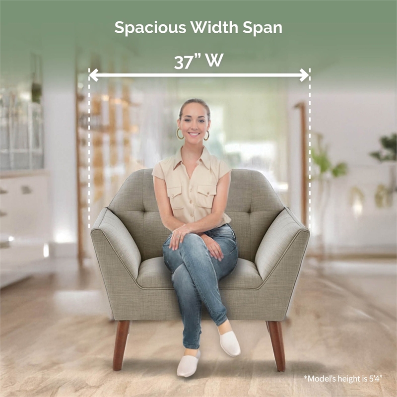 Olliix INK+IVY Newport Set of 2 Lounge Chair Wood/Plywood/Fabric in Light Grey