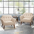 Olliix INK+IVY Newport Set of 2 Lounge Chair Wood/Plywood/Fabric in Beige