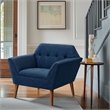 Olliix INK+IVY Newport Set of 2 Lounge Chair Wood/Plywood/Fabric in Blue