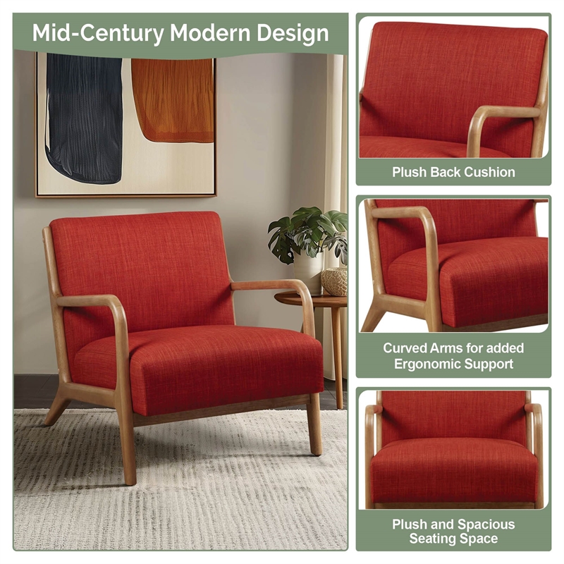 Olliix INK+IVY Novak Set of 2 Accent Armchair Wood/Polyester in Spice