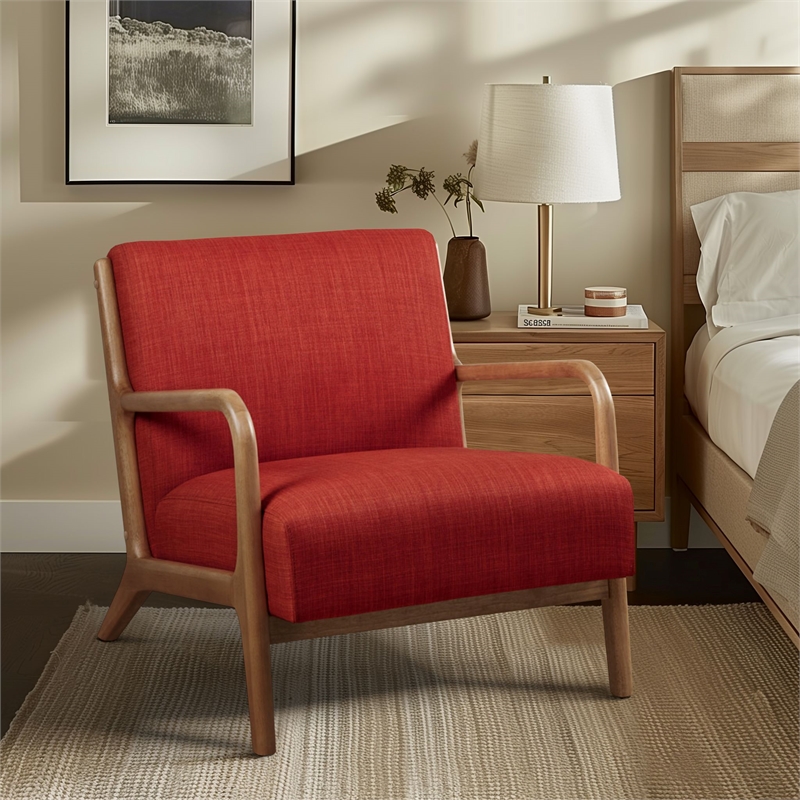 Olliix INK+IVY Novak Set of 2 Accent Armchair Wood/Polyester in Spice