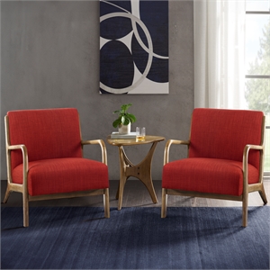 Olliix INK+IVY Novak Set of 2 Accent Armchair Wood/Polyester in Spice