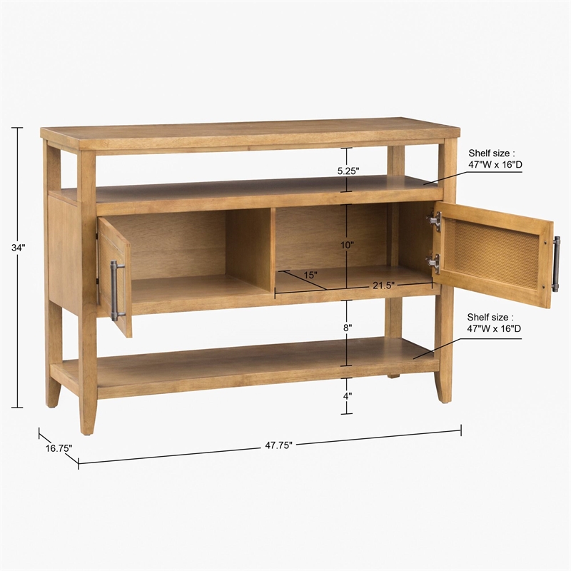Olliix Martha Stewart Naomi Console Table MDF/Wood in Honey
