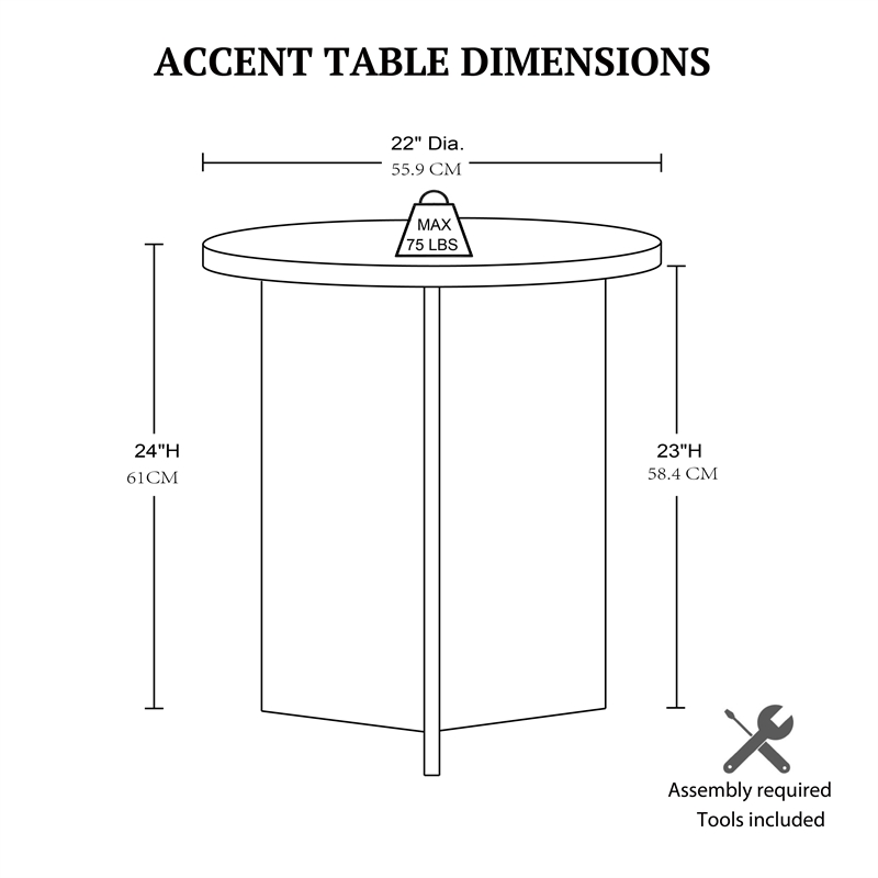 Olliix Martha Stewart Sadie Accent Table MDF/Wood in Walnut Brown