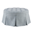Olliix Martha Stewart Terri Ottoman Wood/Plywood/Fabric/Plastic in Light Blue