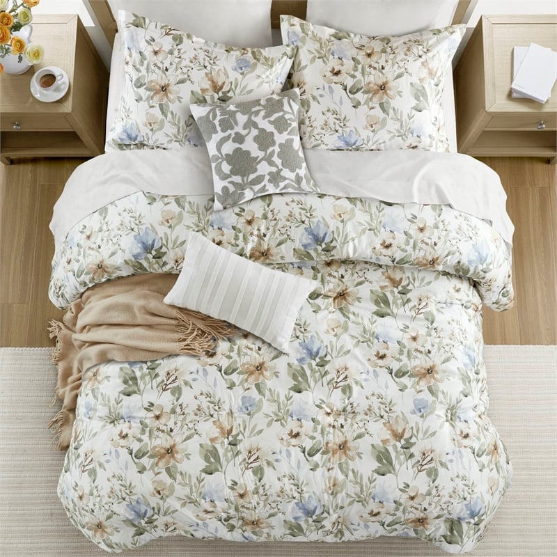 Olliix Harbor House Blue Herbal Cal King Comforter Set Cotton in Multi