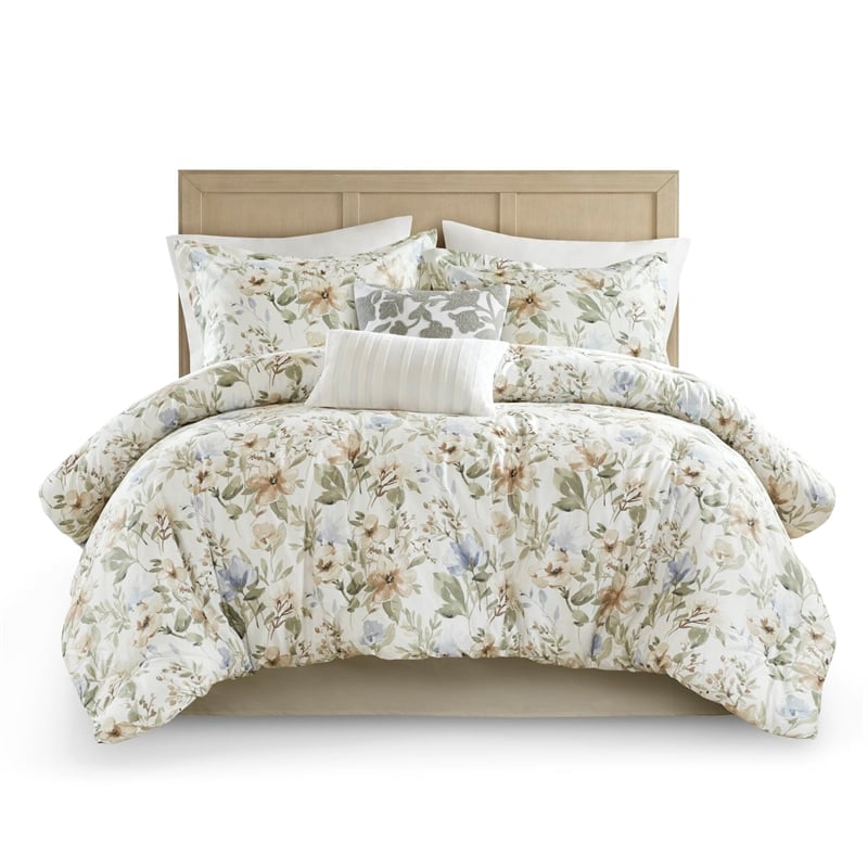 Olliix Harbor House Blue Herbal Cal King Comforter Set Cotton in Multi