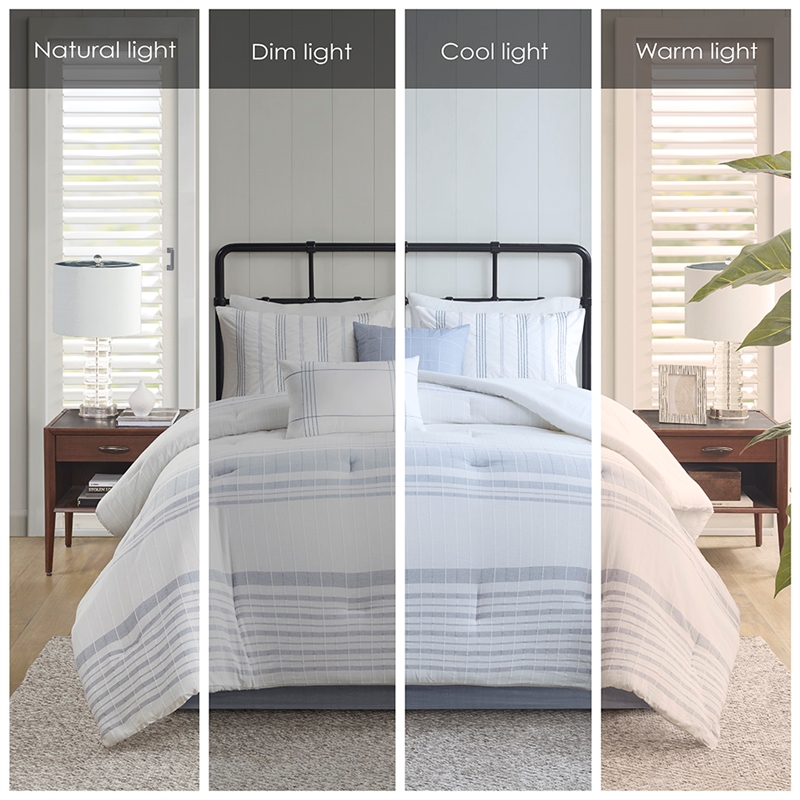 Olliix Harbor House Blue Morgan Queen Comforter Set Cotton in White/Blue