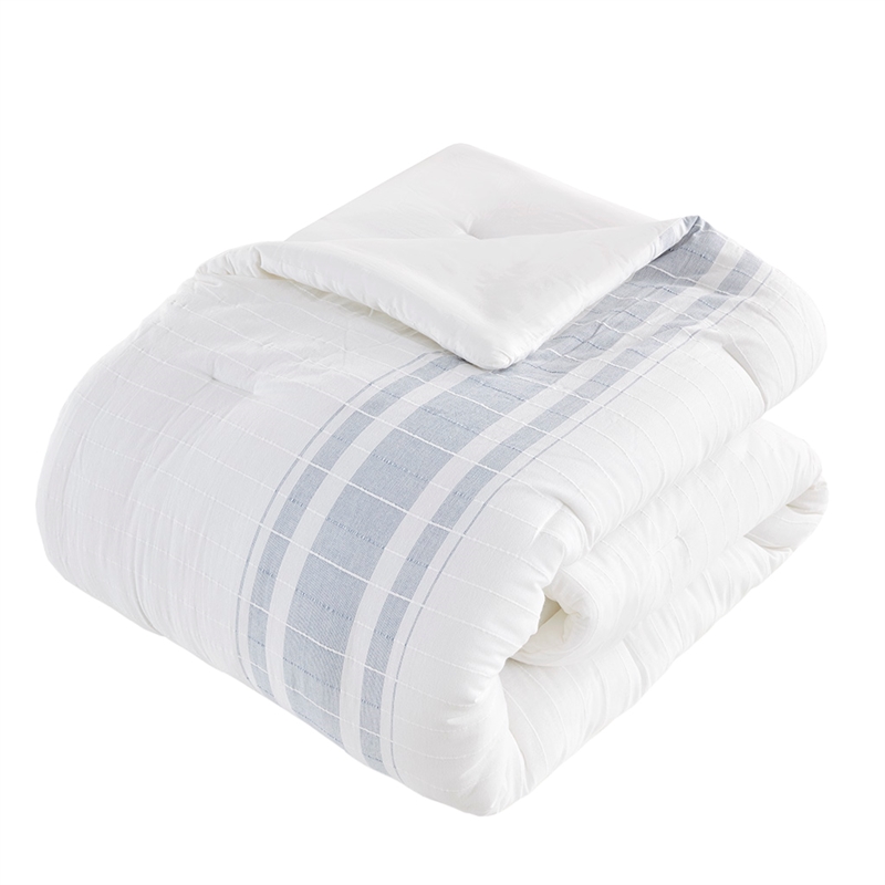 Olliix Harbor House Blue Morgan Queen Comforter Set Cotton in White/Blue