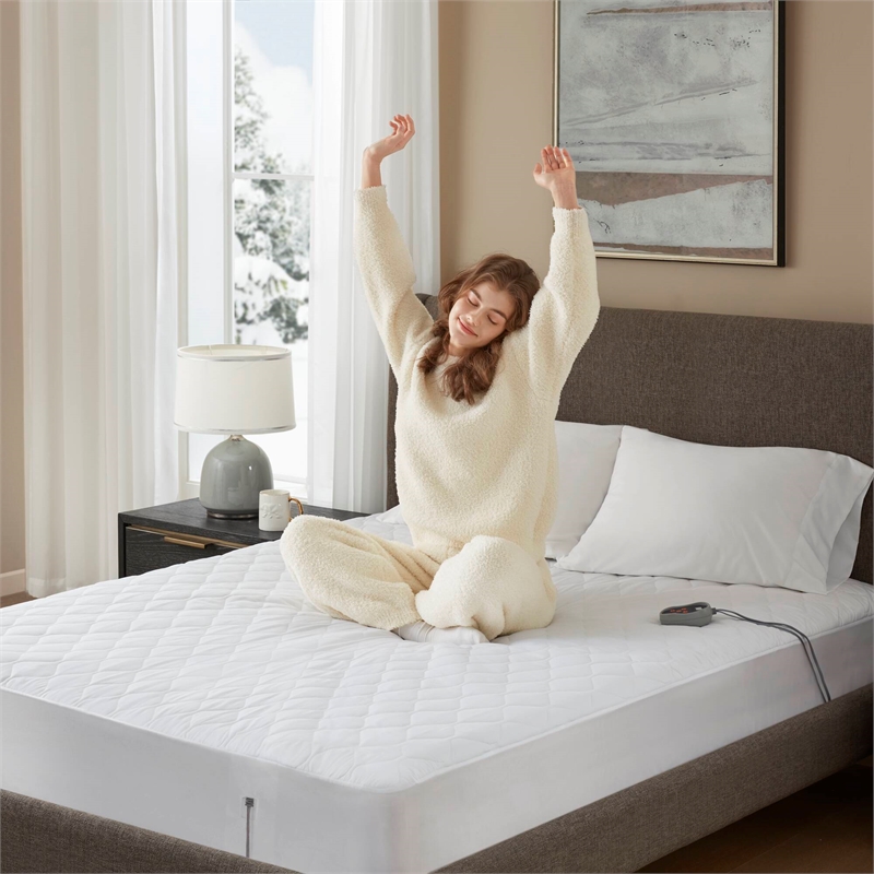 Olliix Beautyrest Cotton Cal King Mattress Pad Cotton in White