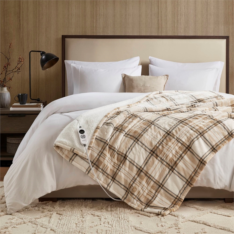 Olliix Woolrich Print Plush to Sherpa 50x60