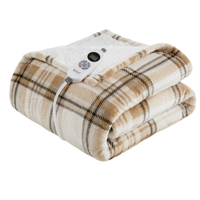 Olliix Woolrich Print Plush to Sherpa 50x60