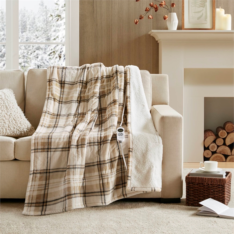 Olliix Woolrich Print Plush to Sherpa 50x60