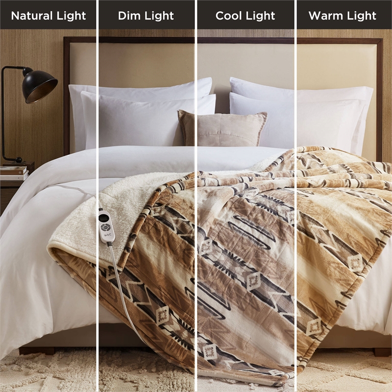 Olliix Woolrich Print Plush to Sherpa 50x60