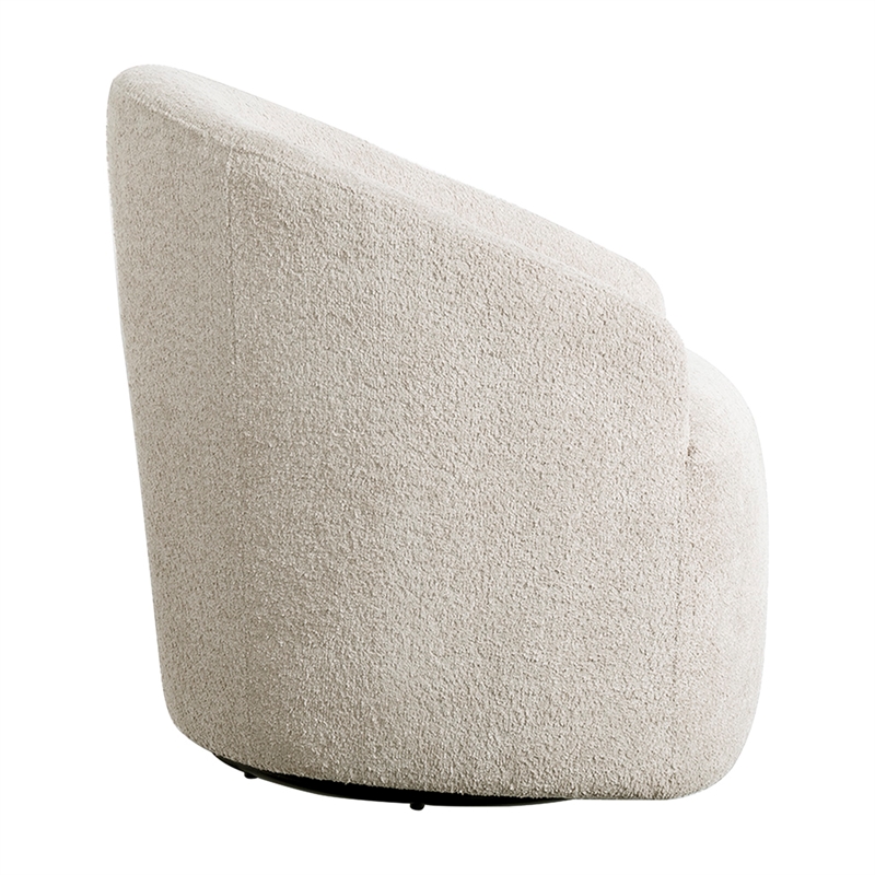 Olliix INK+IVY Bonn Swivel Chair Wood/Plywood/Fabric in Cream