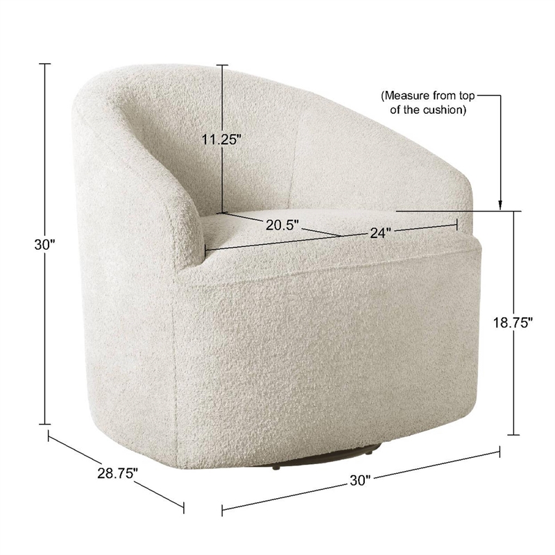 Olliix INK+IVY Bonn Swivel Chair Wood/Plywood/Fabric in Cream