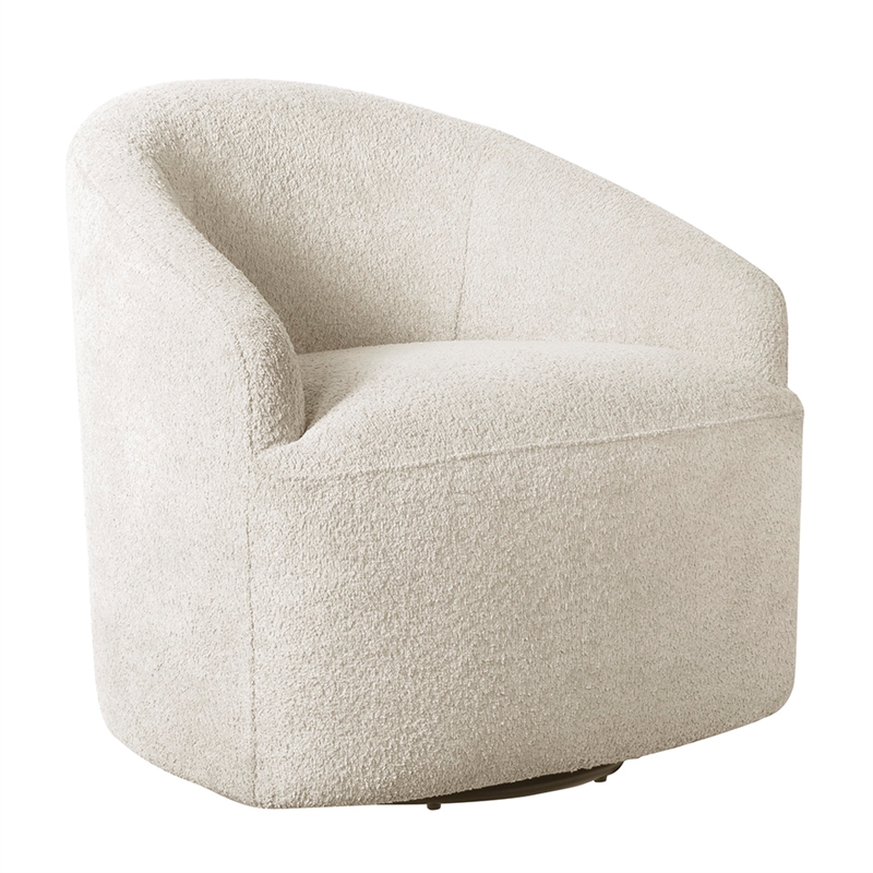 Olliix INK+IVY Bonn Swivel Chair Wood/Plywood/Fabric in Cream