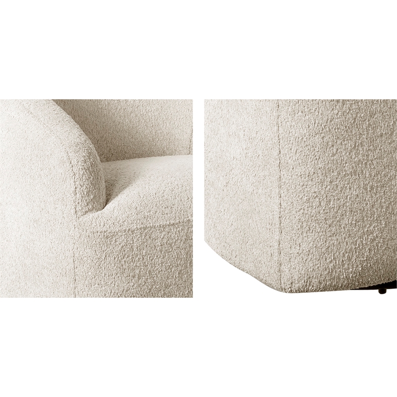 Olliix INK+IVY Bonn Swivel Chair Wood/Plywood/Fabric in Cream