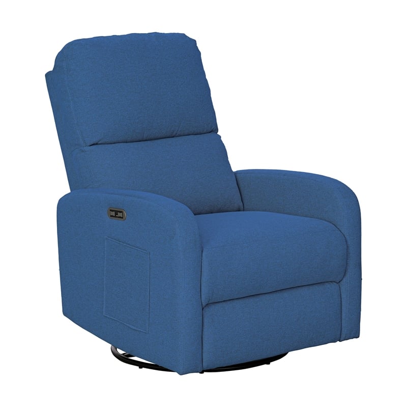 Olliix INK+IVY Dakota Recliner Wood/Plywood/Fabric in Blue