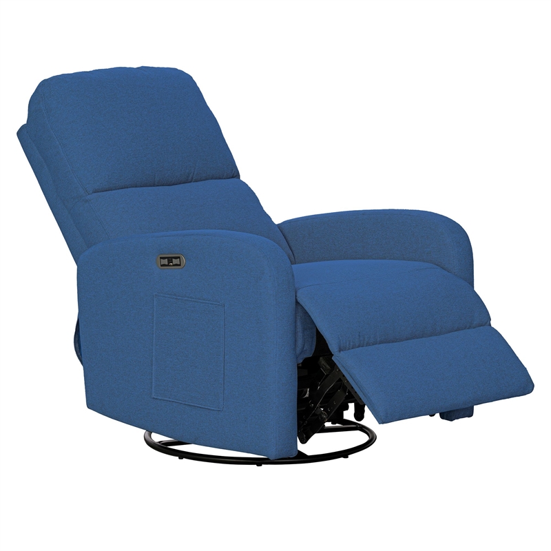 Olliix INK+IVY Dakota Recliner Wood/Plywood/Fabric in Blue