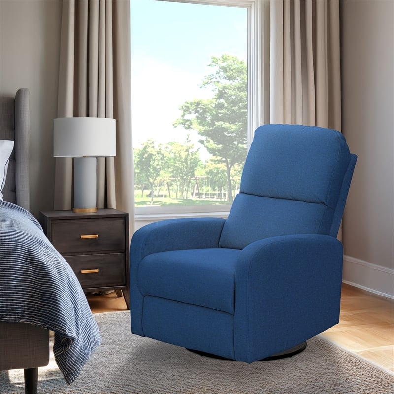 Olliix INK+IVY Dakota Recliner Wood/Plywood/Fabric in Blue