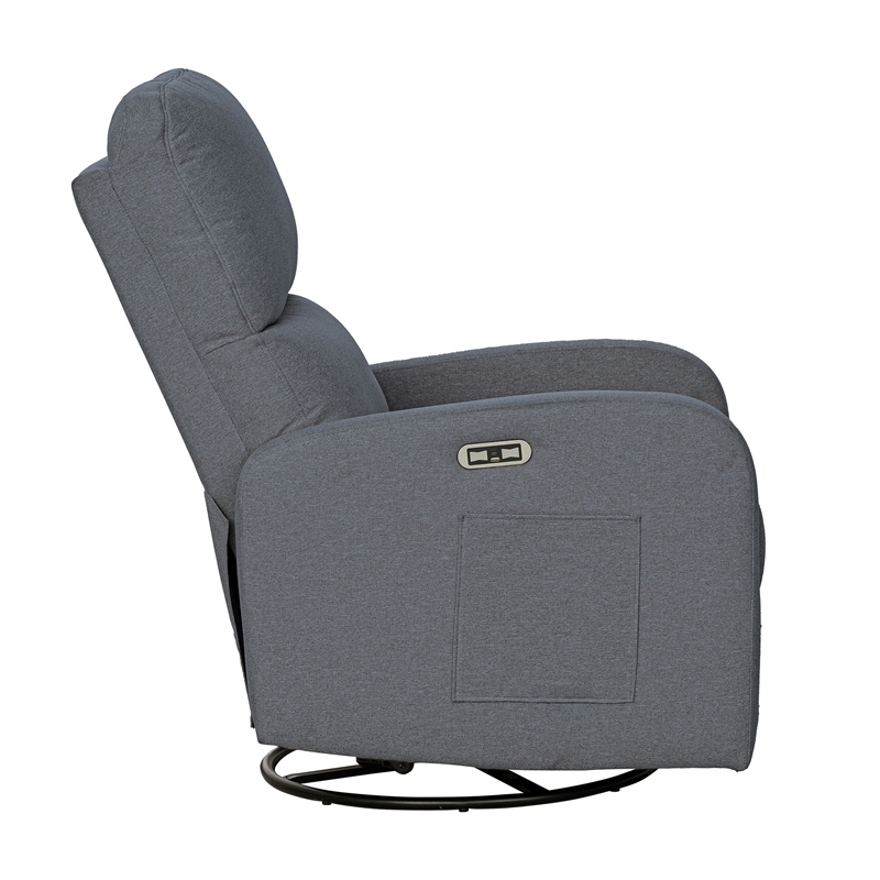 Olliix INK+IVY Dakota Recliner Wood/Plywood/Fabric in Grey