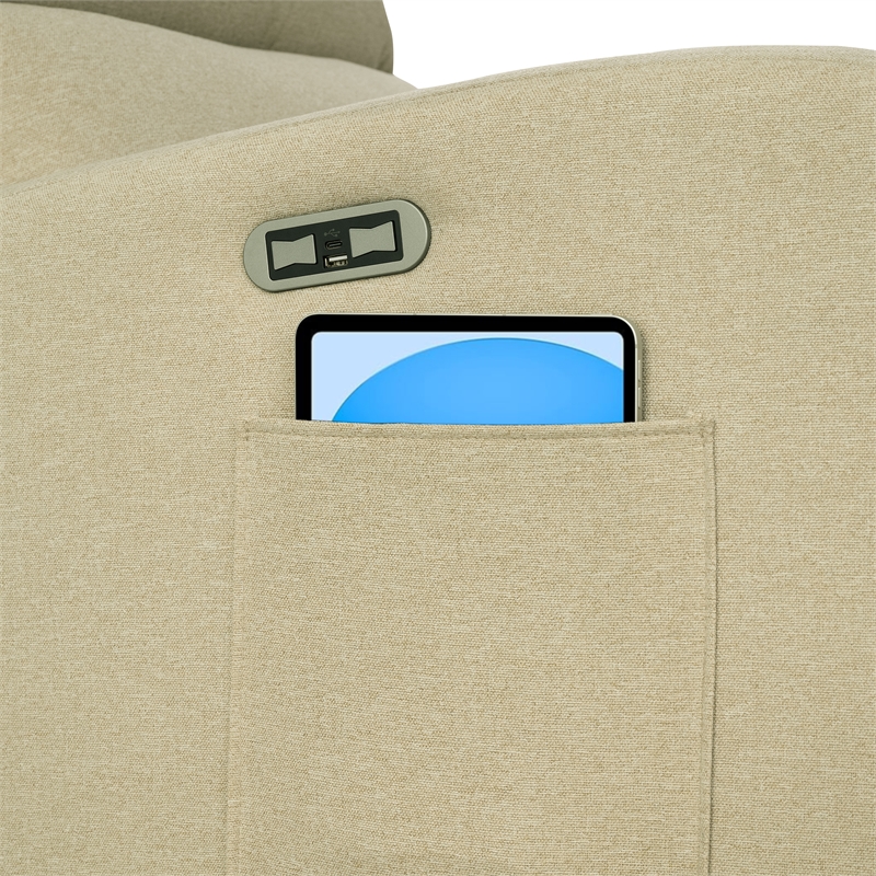 Olliix INK+IVY Dakota Recliner Wood/Plywood/Fabric in Beige