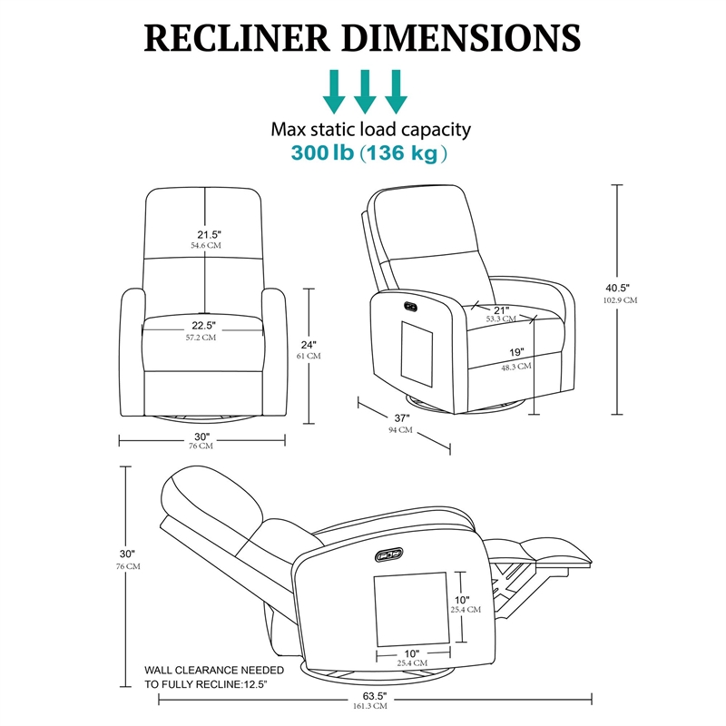 Olliix INK+IVY Dakota Recliner Wood/Plywood/Fabric in Beige