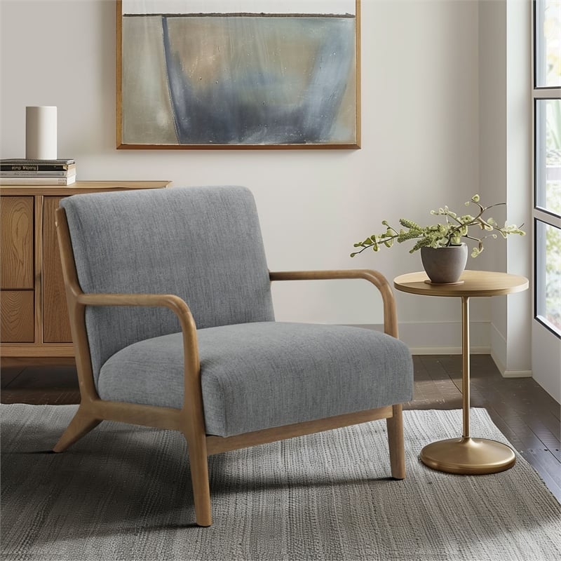 Olliix INK+IVY Novak Set of 2 Accent Armchair Wood/Polyester in Grey