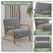Olliix INK+IVY Novak Set of 2 Accent Armchair Wood/Polyester in Grey