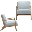 Olliix INK+IVY Novak Set of 2 Accent Armchair Wood/Polyester in Light Blue