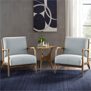 Olliix INK+IVY Novak Set of 2 Accent Armchair Wood/Polyester in Light Blue