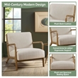 Olliix INK+IVY Novak Set of 2 Accent Armchair Wood/Polyester in Cream