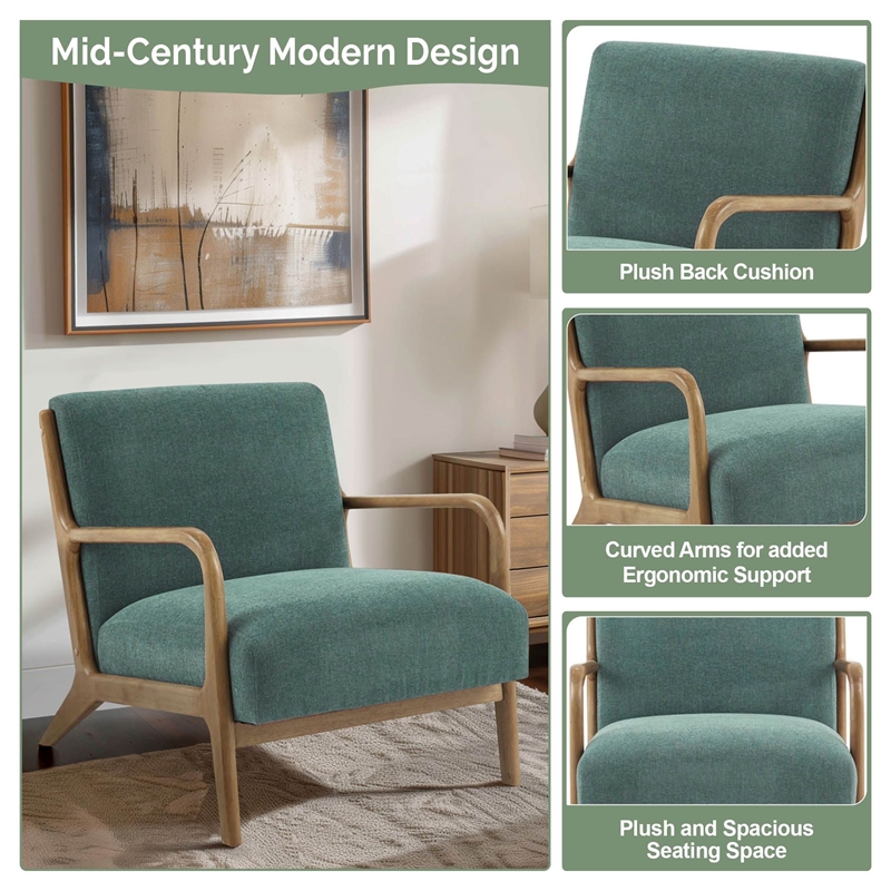 Olliix INK+IVY Novak Set of 2 Accent Armchair Wood/Polyester in Teal