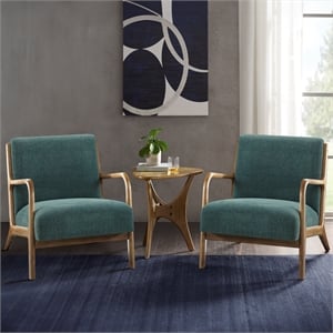 Olliix INK+IVY Novak Set of 2 Accent Armchair Wood/Polyester in Teal