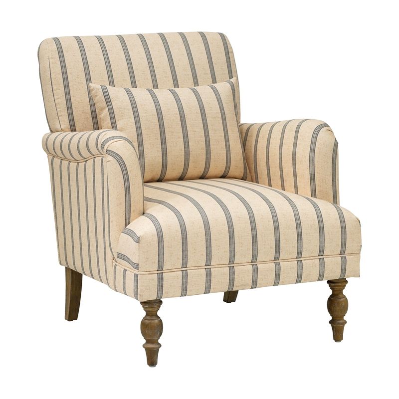 Olliix Martha Stewart Amanda Accent Chair Wood/Plywood/Fabric in Linen/Blue