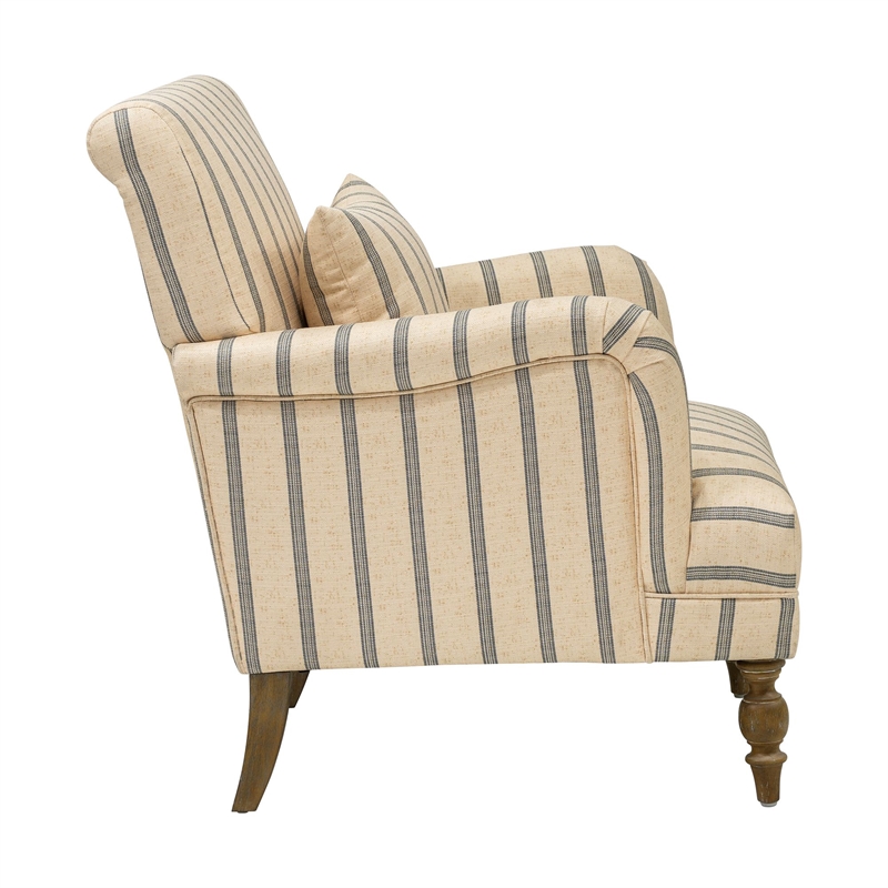 Olliix Martha Stewart Amanda Accent Chair Wood/Plywood/Fabric in Linen/Blue